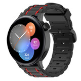 Strap-it Bracelet sport á boucle Huawei Watch GT 3 42mm (noir/rouge)