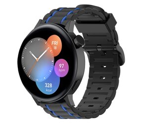 Strap-it Bracelet sport á boucle Huawei Watch GT 3 42mm (noir/bleu) Strap-it Bracelet sport á boucle Huawei Watch GT 3 42mm (noir/bleu)