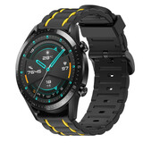 Strap-it Bracelet sport á boucle Huawei Watch GT 2 (noir/jaune)