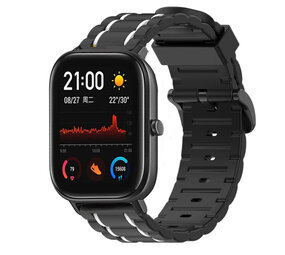 Strap-it Bracelet sport á boucle Xiaomi Amazfit GTS (noir/blanc) Strap-it Bracelet sport á boucle Xiaomi Amazfit GTS (noir/blanc)
