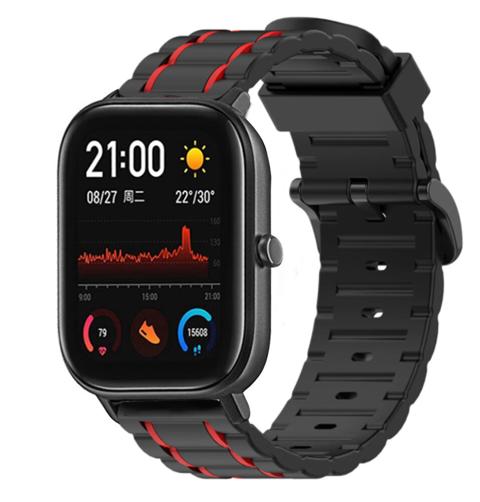 Strap-it Strap-it Bracelet sport á boucle Xiaomi Amazfit GTS (noir/rouge)