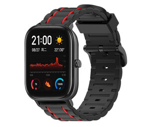 Strap-it Bracelet sport á boucle Xiaomi Amazfit GTS (noir/rouge) Strap-it Bracelet sport á boucle Xiaomi Amazfit GTS (noir/rouge)