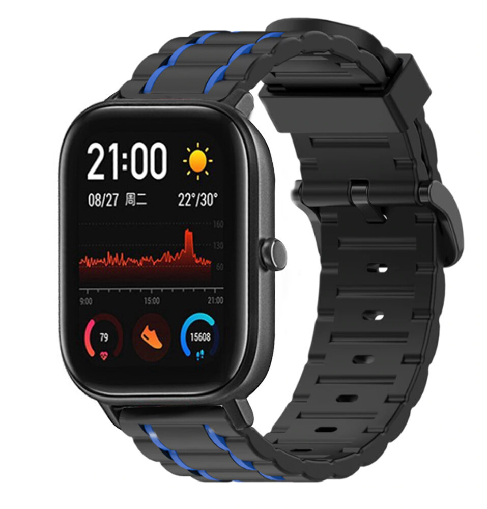 Strap-it Strap-it Bracelet sport á boucle Xiaomi Amazfit GTS (noir/bleu)