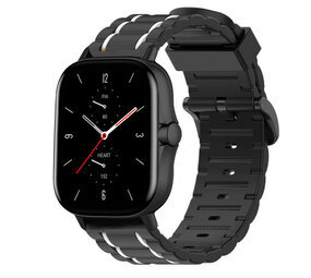 Strap-it Bracelet sport á boucle Amazfit GTS 2 (noir/blanc)