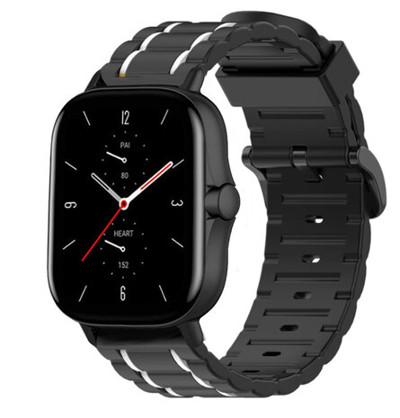 Strap-it Strap-it Bracelet sport á boucle Amazfit GTS 2 (noir/blanc)