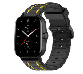 Strap-it Bracelet sport á boucle Amazfit GTS 2 (noir/jaune)