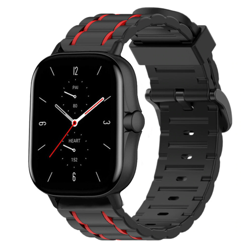 Strap-it Strap-it Bracelet sport á boucle Amazfit GTS 2 (noir/rouge) Strap-it Strap-it Bracelet sport á boucle Amazfit GTS 2 (noir/rouge)