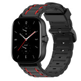 Strap-it Bracelet sport á boucle Amazfit GTS 2 (noir/rouge)