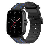 Strap-it Bracelet sport á boucle Amazfit GTS 2 (noir/bleu)