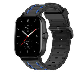 Strap-it Bracelet sport á boucle Amazfit GTS 2 (noir/bleu)