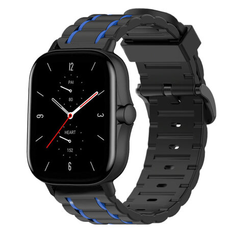 Strap-it Strap-it Bracelet sport á boucle Amazfit GTS 2 (noir/bleu)
