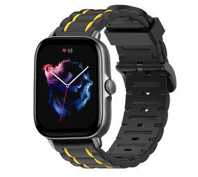Strap-it Bracelet sport á boucle Amazfit GTS 3 (noir/jaune) Strap-it Bracelet sport á boucle Amazfit GTS 3 (noir/jaune)