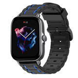 Strap-it Bracelet sport á boucle Amazfit GTS 3 (noir/bleu)