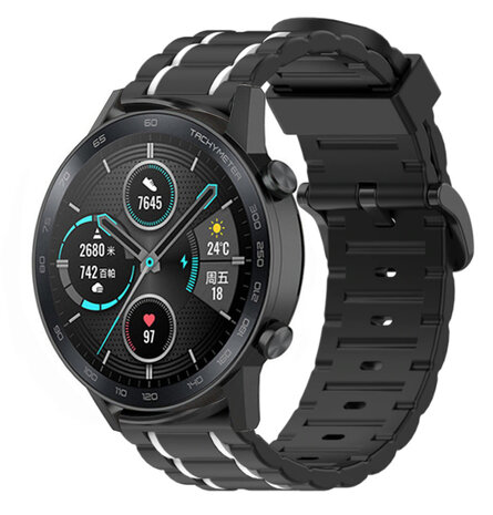 Strap-it Strap-it Bracelet sport á boucle Honor Magic Watch 2 (noir/blanc) Strap-it Strap-it Bracelet sport á boucle Honor Magic Watch 2 (noir/blanc)