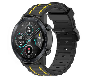 Strap-it Bracelet sport á boucle Honor Magic Watch 2 (noir/jaune)