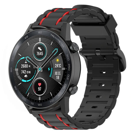 Strap-it Strap-it Bracelet sport á boucle Honor Magic Watch 2 (noir/rouge)