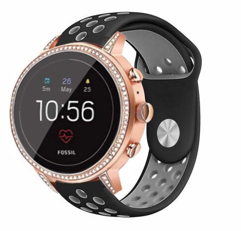 Strap-it Strap-it Bracelet Sport Fossil Gen 5e 42mm - noir/gris