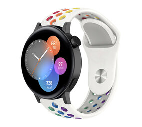 Strap-it Bracelet sport Huawei Watch GT 3 42mm (blanc/coloré) Strap-it Bracelet sport Huawei Watch GT 3 42mm (blanc/coloré)