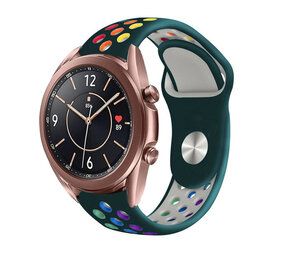 Strap-it Bracelet sport Samsung Galaxy Watch 3 41mm (vert pin/coloré)