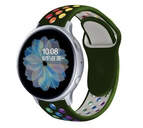 Strap-it Bracelet sport Samsung Galaxy Watch Active (vert armée/coloré)