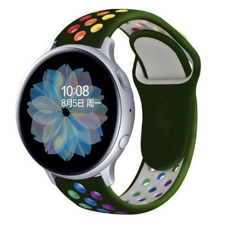 Strap-it Strap-it Bracelet sport Samsung Galaxy Watch Active (vert armée/coloré)