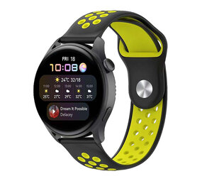 Strap-it Bracelet sport Huawei Watch 3 (Pro) (noir/jaune)