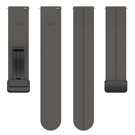 Strap-it Strap-it Bracelet silicone D-buckle Xiaomi Amazfit Bip (gris foncé)
