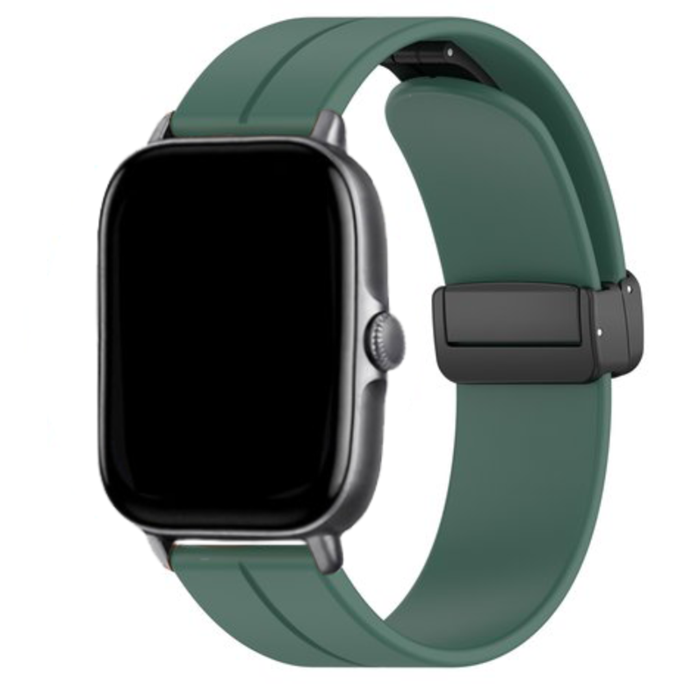 Strap-it Strap-it Bracelet silicone D-buckle Xiaomi Amazfit Bip (vert foncé)