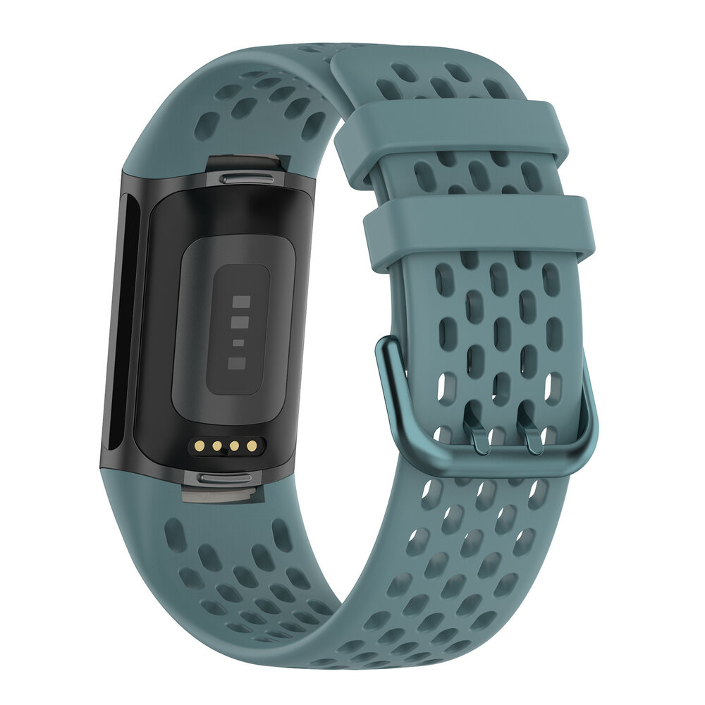 Strap-it Strap-it Bracelet silicone avec trous Fitbit Charge 5 (grisbleu)