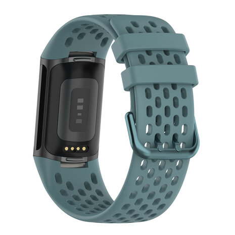 Strap-it Strap-it Bracelet silicone avec trous Fitbit Charge 5 (grisbleu)