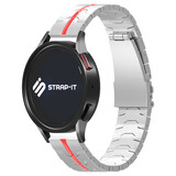 Strap-it Bracelet acier fer OnePlus Watch (argent/rouge)
