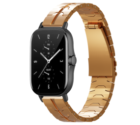 Strap-it Bracelet acier fer Amazfit GTS 3 (or rose)