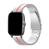 Strap-it Bracelet acier fer Amazfit GTS 3 (argent/rouge)