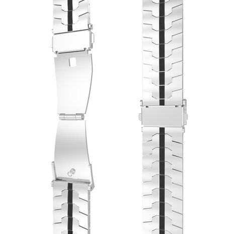 Strap-it Strap-it Bracelet acier fer Huawei Watch GT 3 Pro 43mm (argent/noir)