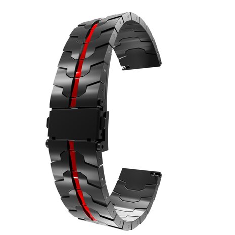 Strap-it Strap-it Bracelet acier fer Polar Ignite 2 (noir/rouge)
