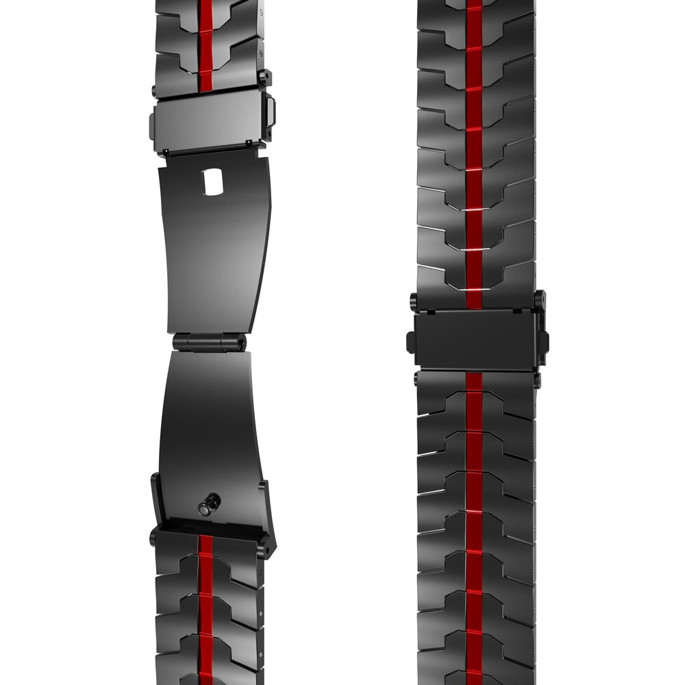 Strap-it Strap-it Bracelet acier fer Polar Ignite 2 (noir/rouge)