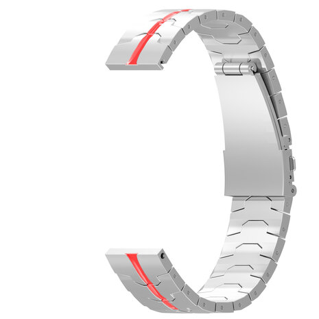 Strap-it Strap-it Bracelet acier fer Polar Ignite (argent/rouge)