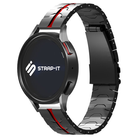 Strap-it Strap-it Bracelet acier fer Polar Pacer (noir/rouge)