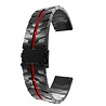 Strap-it Strap-it Bracelet acier fer Samsung Galaxy Watch 42mm (noir/rouge) Strap-it Strap-it Bracelet acier fer Samsung Galaxy Watch 42mm (noir/rouge)