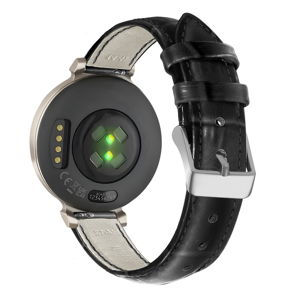 Bandz Bandz Bracelet cuir motif crocodile Garmin Lily 2 (noir)