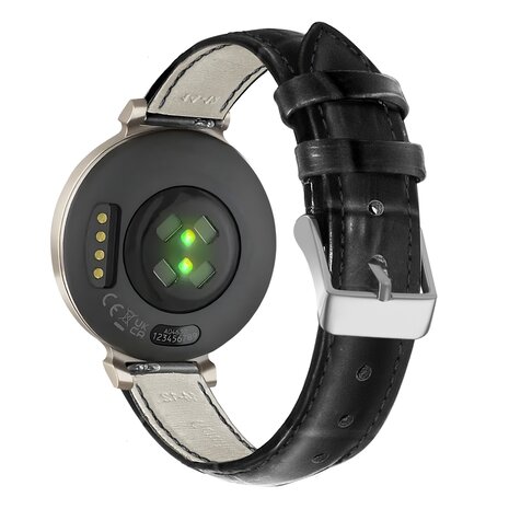 Bandz Bandz Bracelet cuir motif crocodile Garmin Lily 2 (noir)