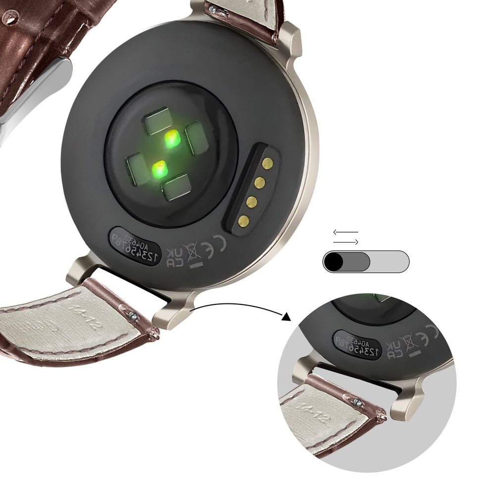 Bandz Bandz Bracelet cuir motif crocodile Garmin Lily 2 (marron) Bandz Bandz Bracelet cuir motif crocodile Garmin Lily 2 (marron)