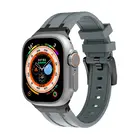 Strap-it Strap-it Bracelet silicone de luxe liquide Apple Watch (gris foncé avec noir)