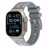 Strap-it Bracelet silicone de luxe liquide Apple Watch (gris foncé avec titane)