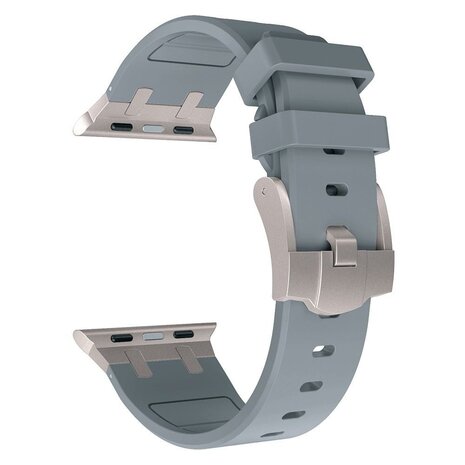 Strap-it Strap-it Bracelet silicone de luxe liquide Apple Watch (gris foncé avec titane)