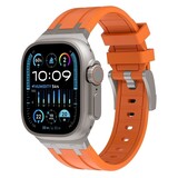 Strap-it Bracelet silicone de luxe liquide Apple Watch (orange avec titane)