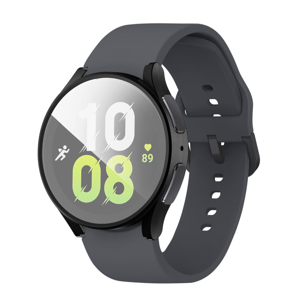 Strap-it Strap-it Coque rigide avec verre Samsung Galaxy Watch 5 44mm (noir)