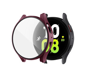 Strap-it Coque rigide avec verre Samsung Galaxy Watch 5 44mm (bordeaux)