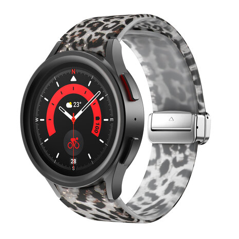 Strap-it Strap-it Bracelet magnetique Clear Leopard Samsung Galaxy Watch 5 Pro