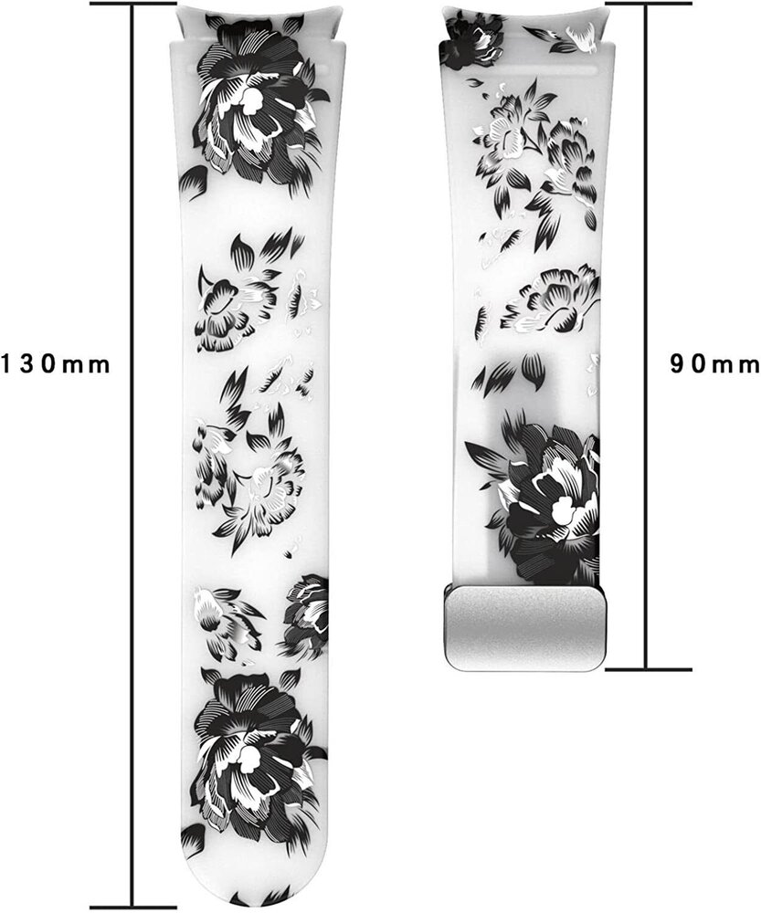Strap-it Strap-it Bracelet magnetique Transparent Flower Samsung Galaxy Watch 4 Classic 46mm